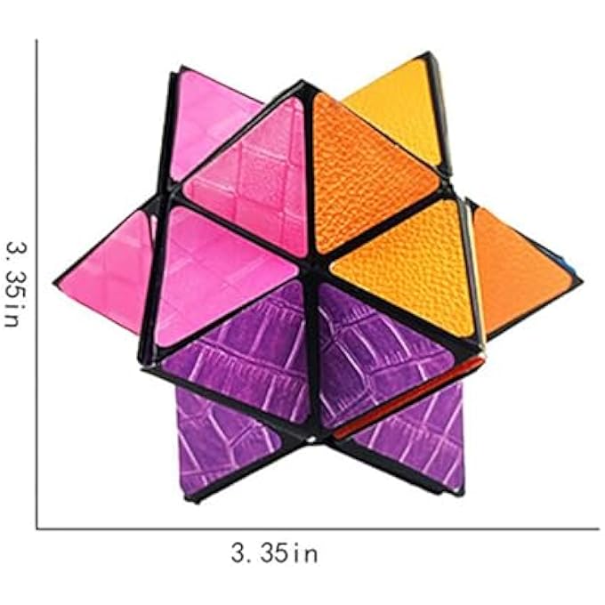 MAGIC CUBE, SPEED CUBE PUZZLE BRAIN TEASERS TOY GEOMETRIC BRAIN TEASER PUZZLES CUBE STICKER GEOMETRY 3D LOGIC IQ GAMES PUZZLE CUBES FOR KIDS AND ADULTS (STAR) - Image 3
